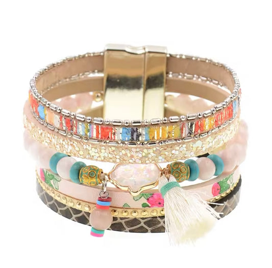 Cream Kasia Boho Cuff Bracelet - (Pre-Order due end Jan)