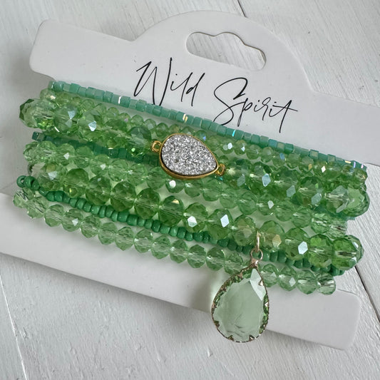 Green Bright Bracelet Stack