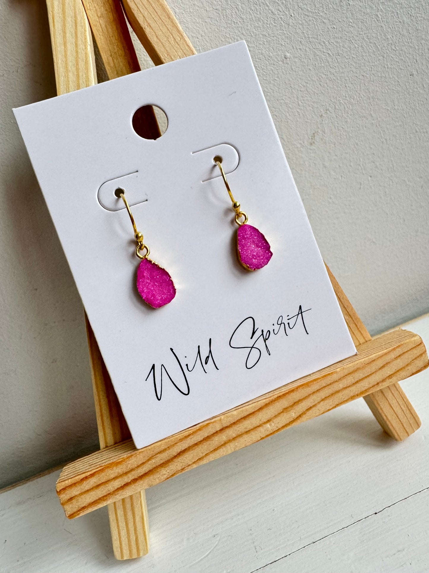 Pink Mini Druzy Earrings (Pre-Order due end Jan)