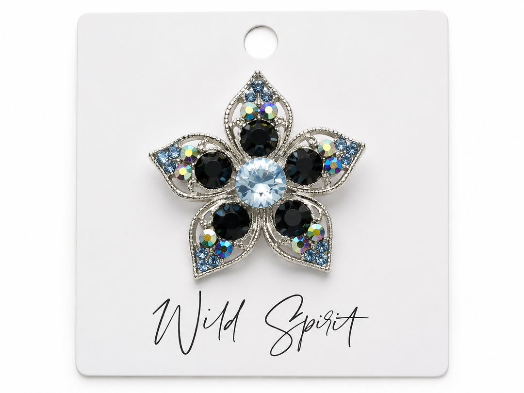 Blue Flower Brooch