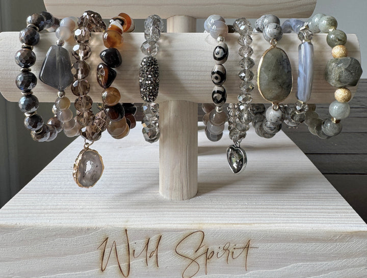 Smokey Grey Set of 10 Bracelets