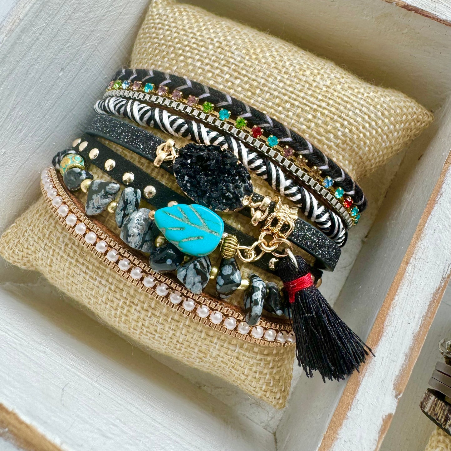 Skye Boho Cuff Bracelet - Black