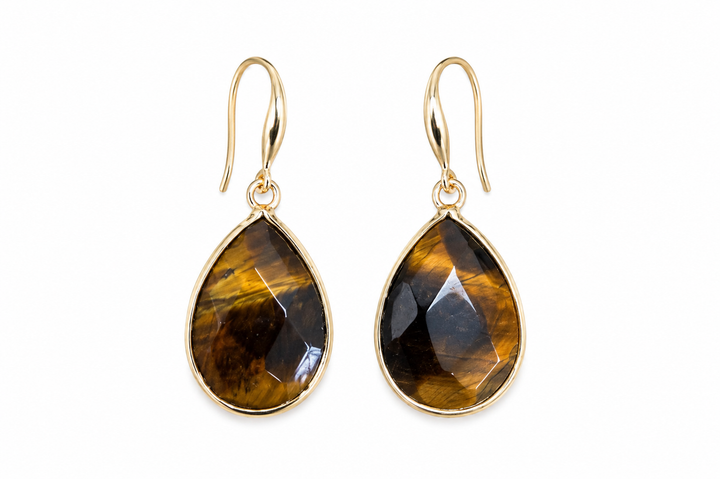 Tiger Eye Drop Earrings