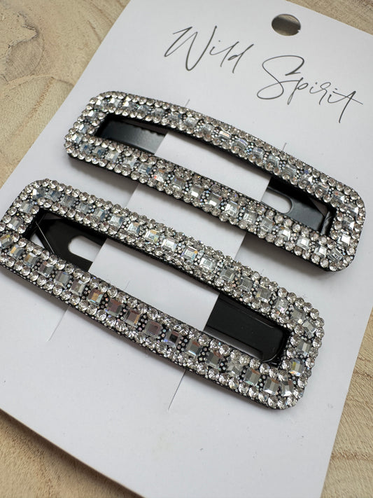 Rectangle Sparkle Set of 2 Hair Slides (Pack of 5)