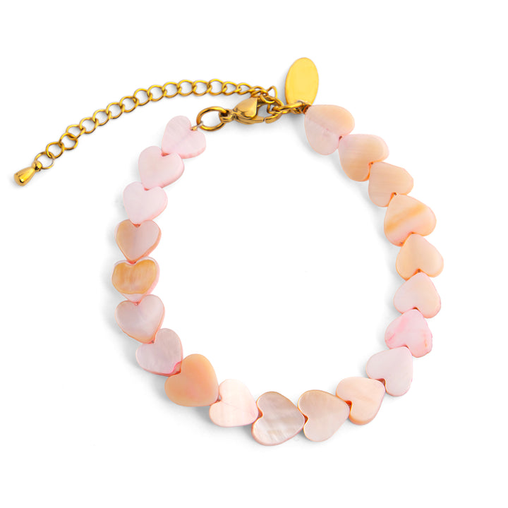 Pink Amora Shell Heart Bracelet