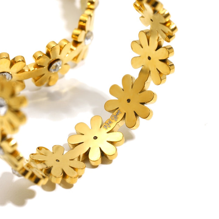 Blossom Bling Hoop Earrings