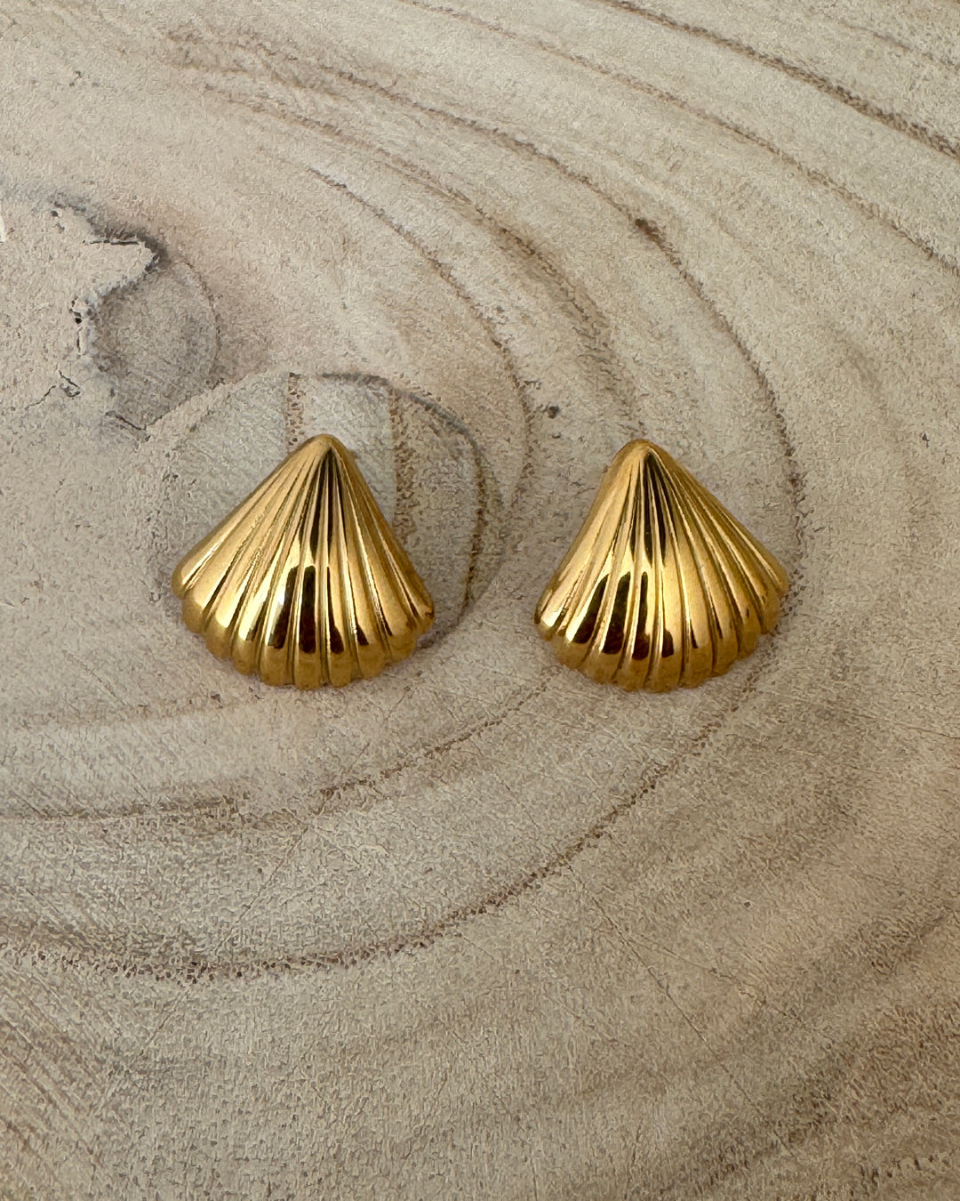 The Cassie Gold Plated Waterproof Shell Earrings