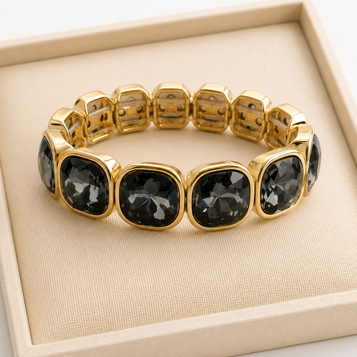 Grey Chunky Square Bling Bracelet