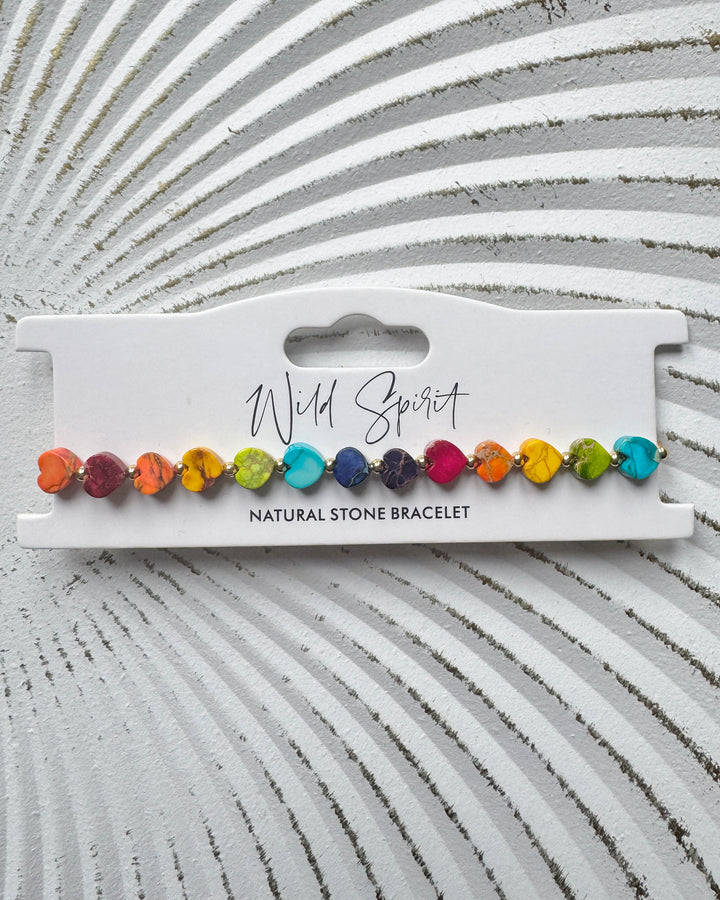 Colourful Jasper Mini Heart Bracelet