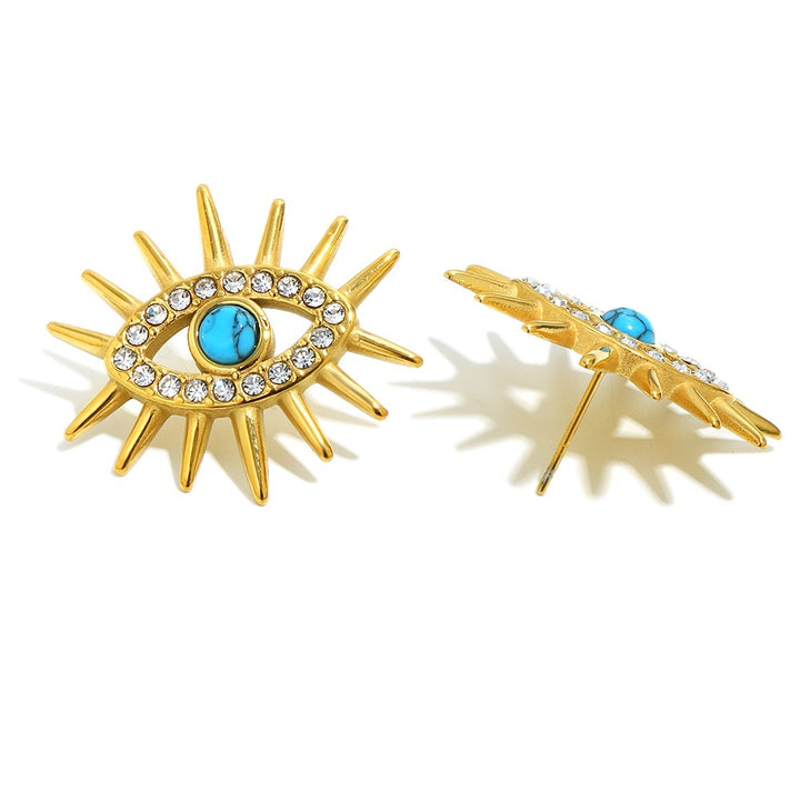 Blue Bling Elara Eye Earrings
