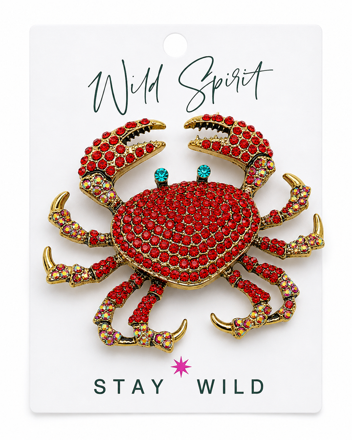 Big Red Crab Brooch