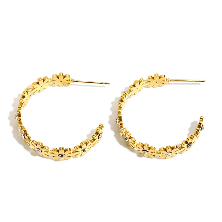 Blossom Bling Hoop Earrings