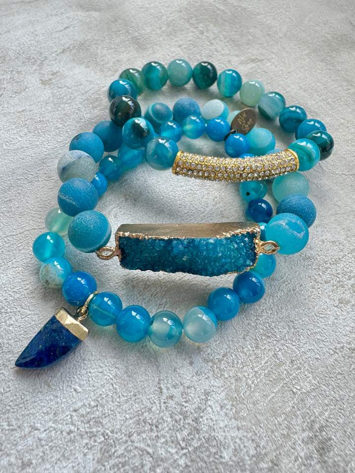 The Blue Haven Druzy Bracelet Stack