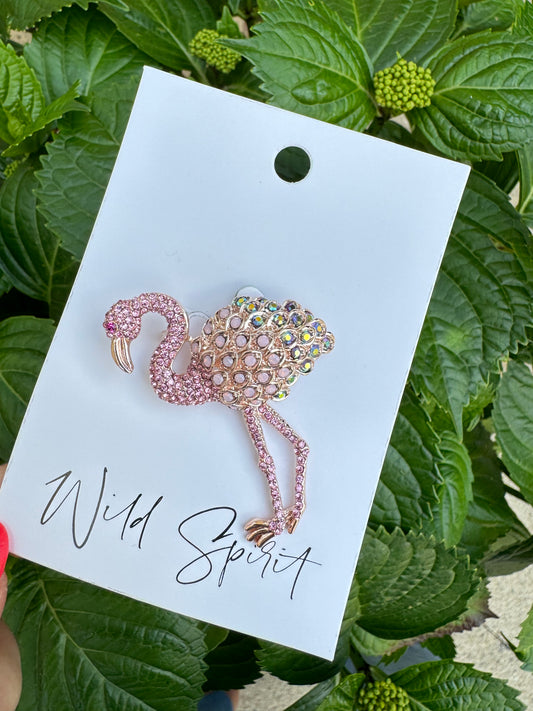 Pink Flamingo Brooch