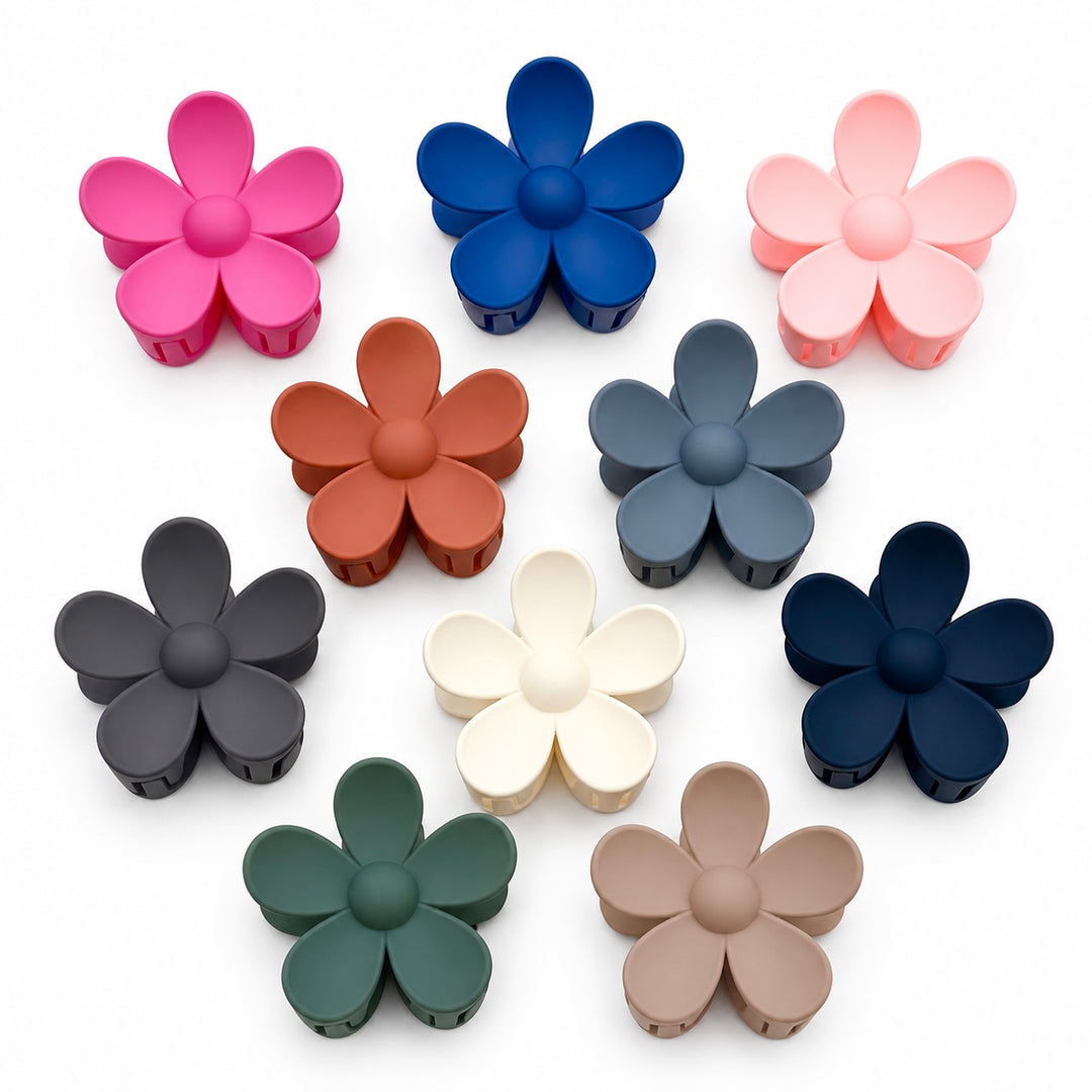 a group of plastic flowers