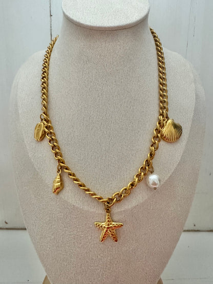 Gold Beachcomber Charm Necklace