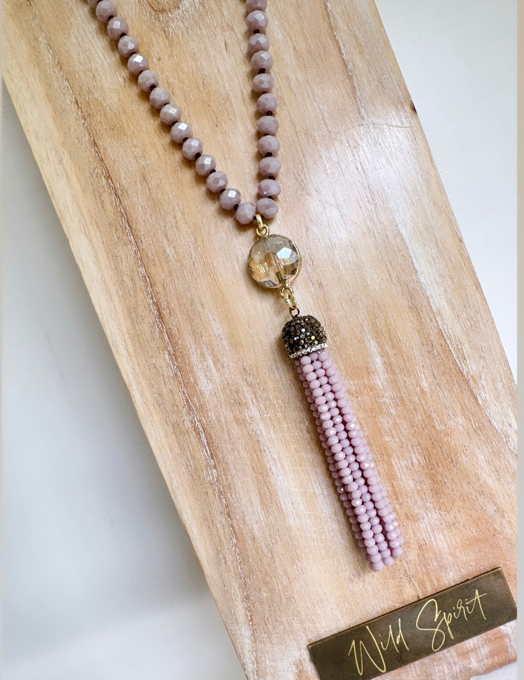 Mauve Tassel Necklace