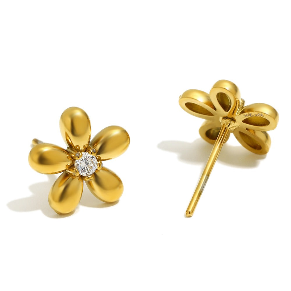 Mini Blossom Gold Plated Waterproof Earrings