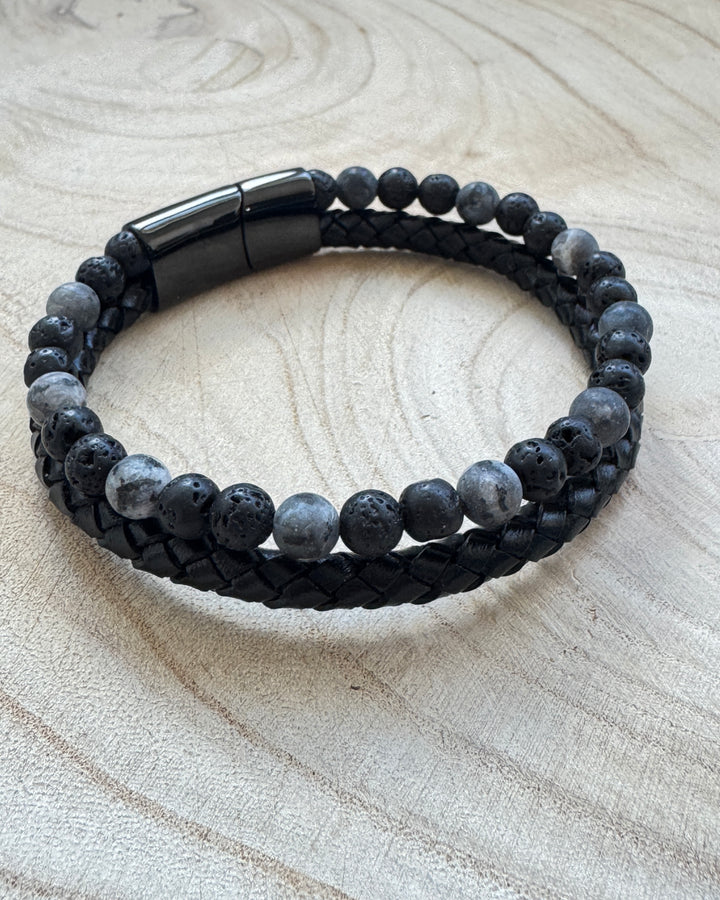 Men’s Black Lava Bali Bracelet