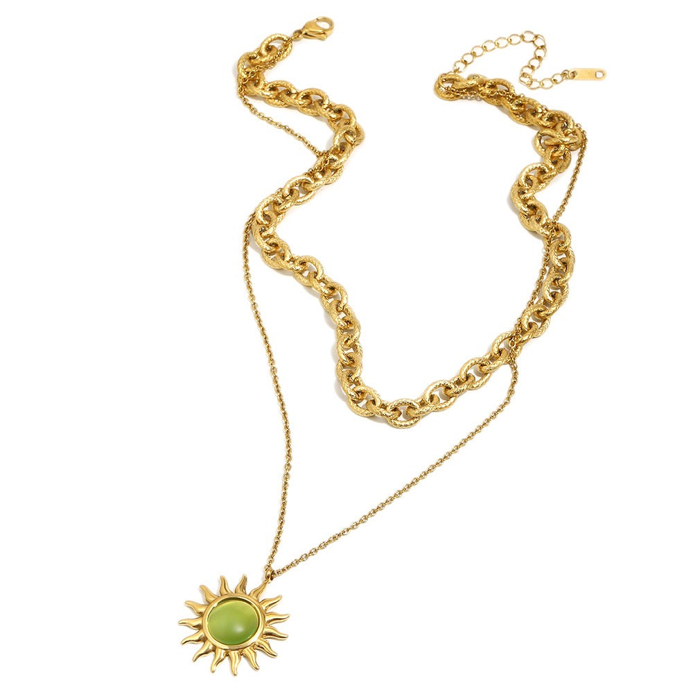 The Aventurine Solstice Gold Plated Waterproof Necklace