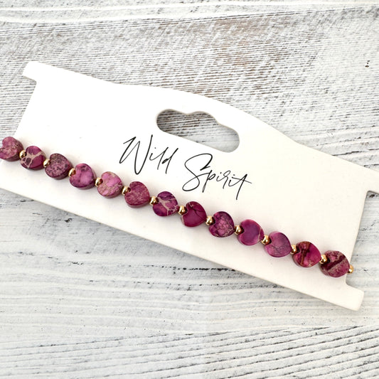 The Plum Jasper Mini Heart Bracelet