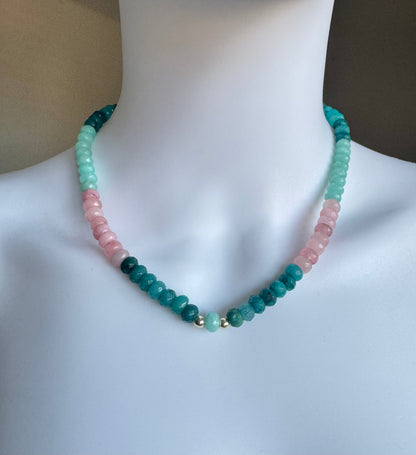 Rose & Amazonite ‘Adele’ Necklace