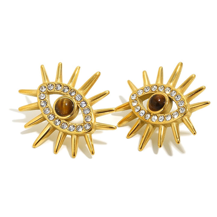 Tiger Eye Bling Elara Eye Earrings