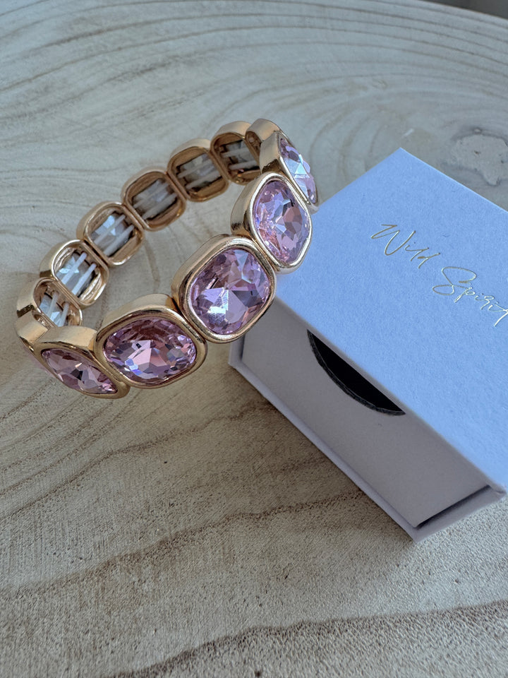 Pink Square Bling Bracelet