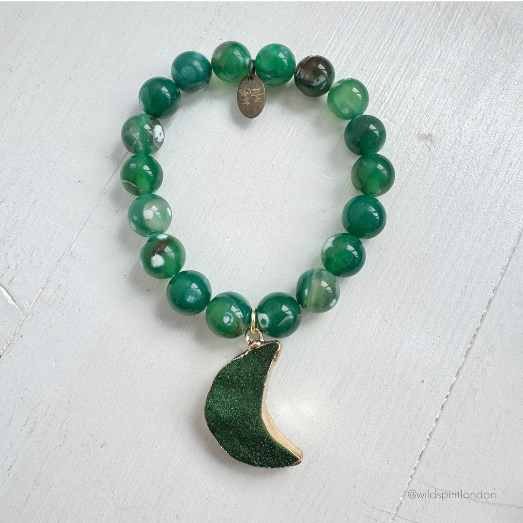 The Druzy Luna Moon Agate Bracelet