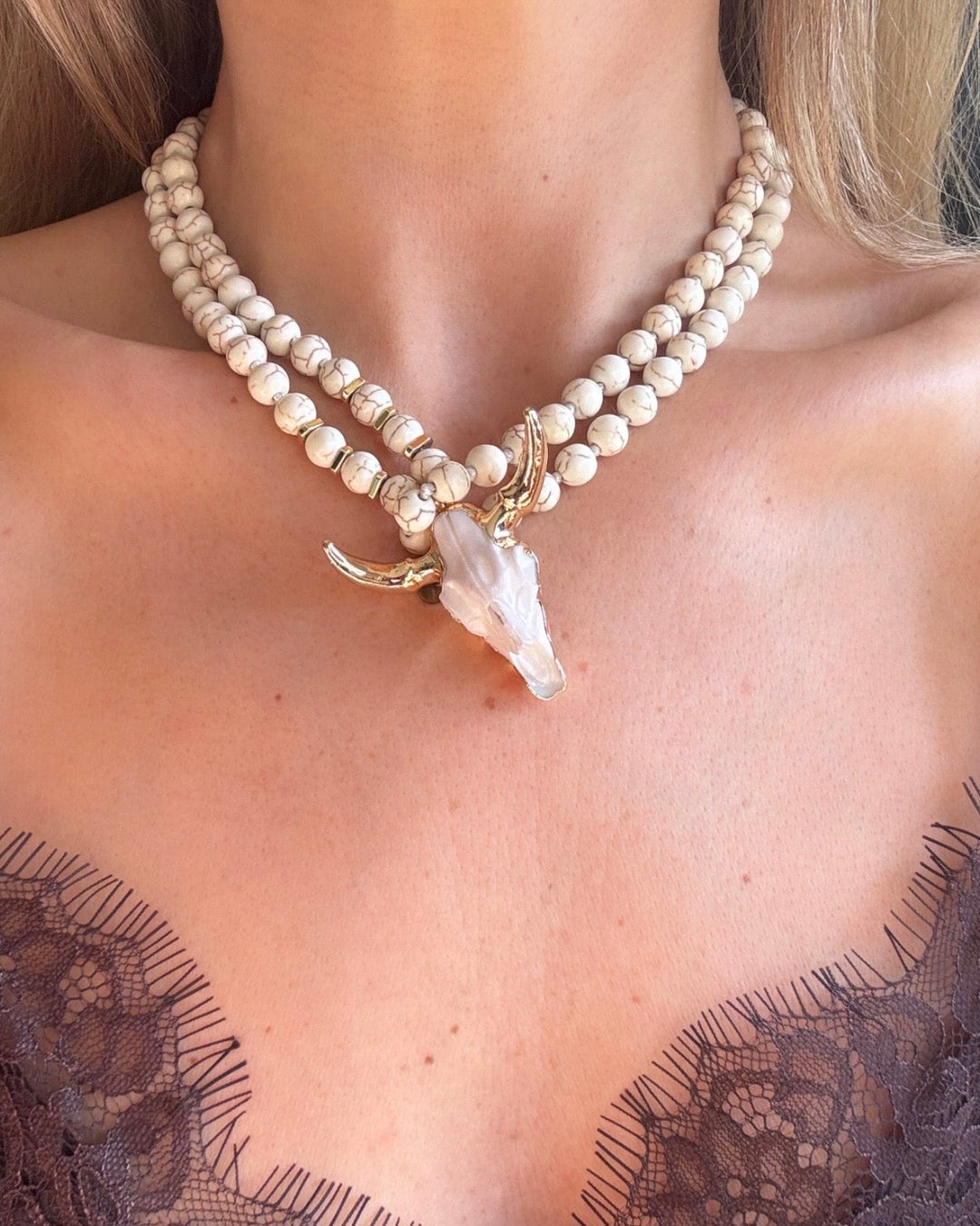 Cream Wildhorn Necklace