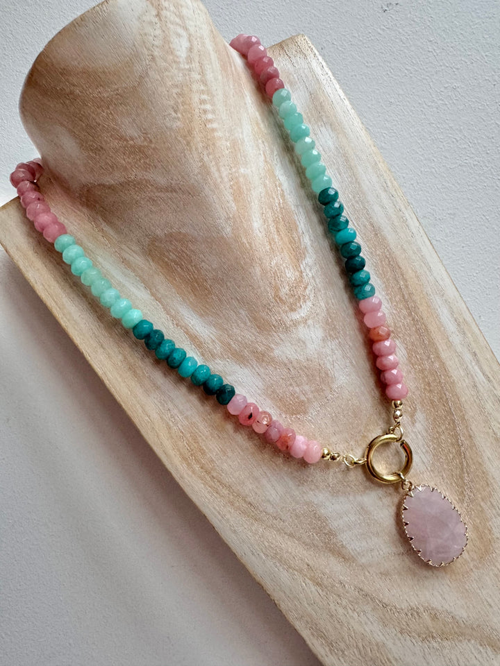 Rose & Amazonite ‘Adele’ Necklace