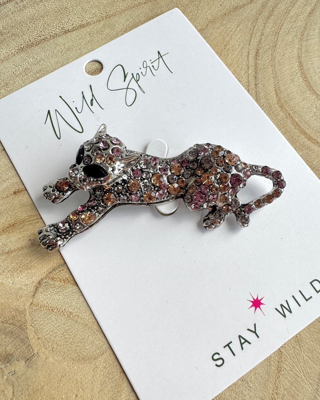 Pink Cheetah Brooch