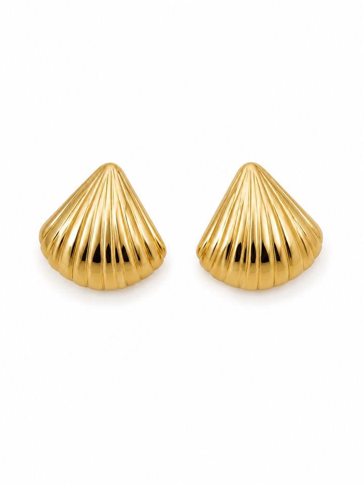 Golden Shore Gold Plated Waterproof Shell Earrings