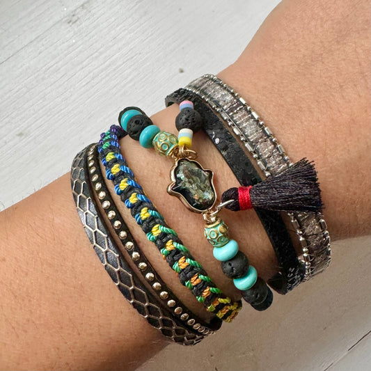 Black Kasia Boho Cuff