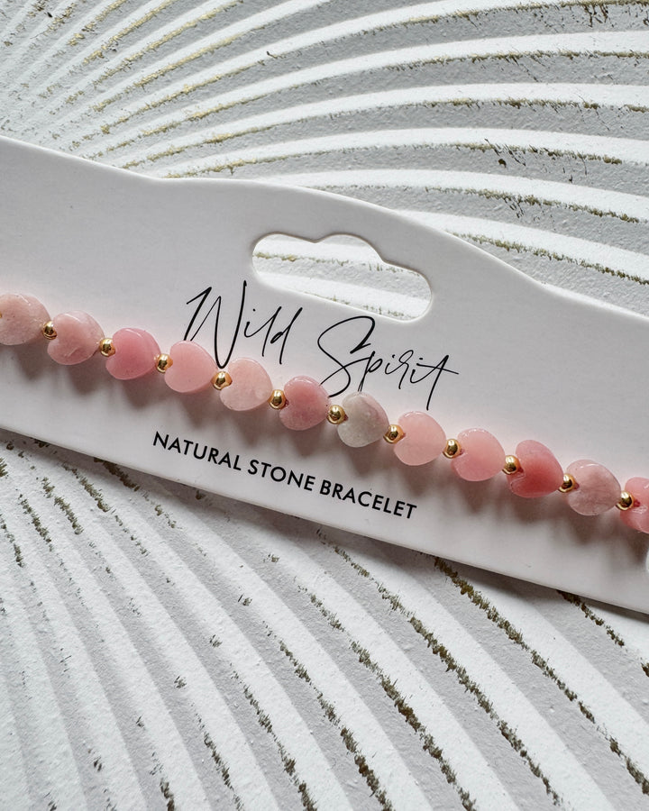 Pink Opal Mini Heart Bracelet