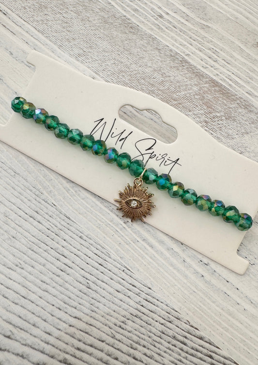 Green Eye Twilight Charm Bracelet