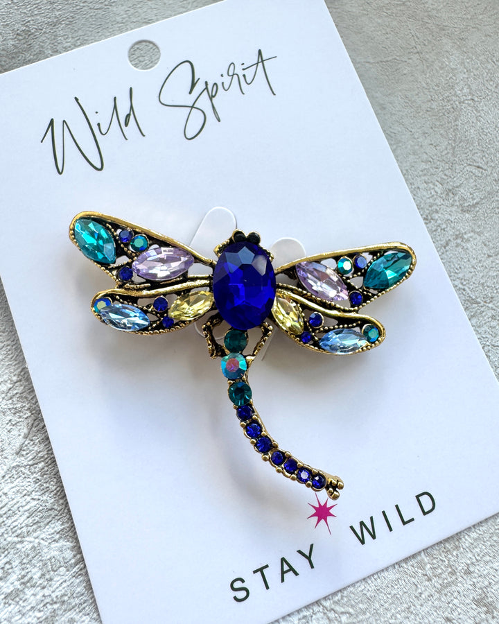 The Mini Blue Dragonfly Brooch
