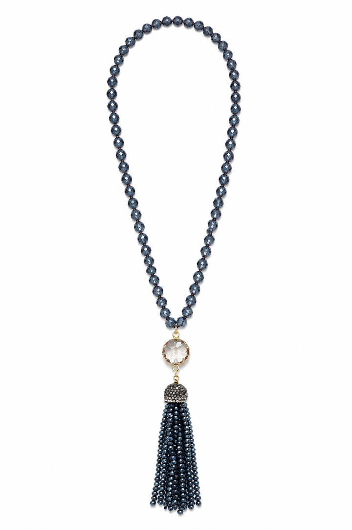 The Navy Tassel Necklace