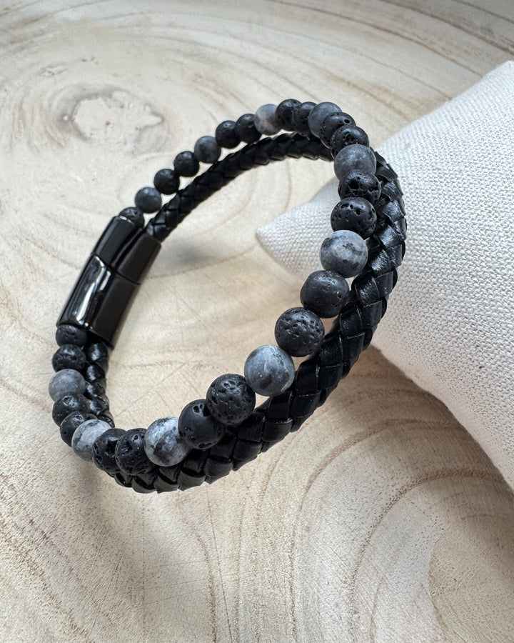 Men’s Black Lava Bali Bracelet