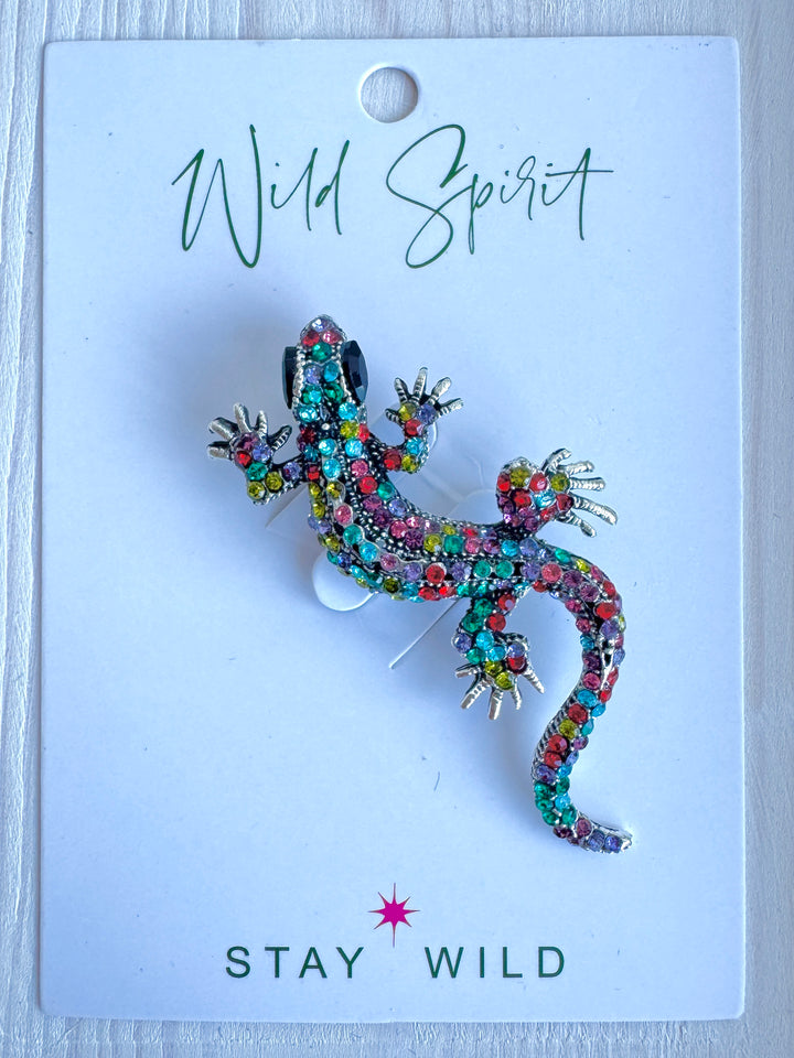 Multicolour Gecko Brooch