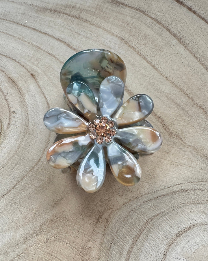 Marbled Flower Claw Clip – Bronze Crystal (Pack of 6)