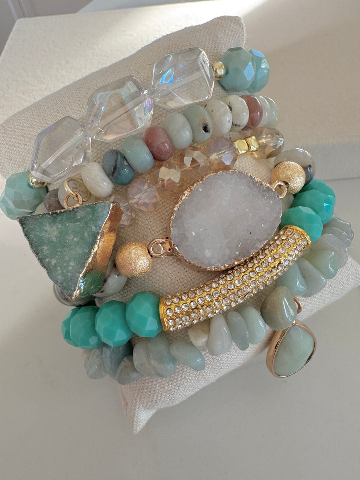The Amazonite Natural Stone Bracelet Stack