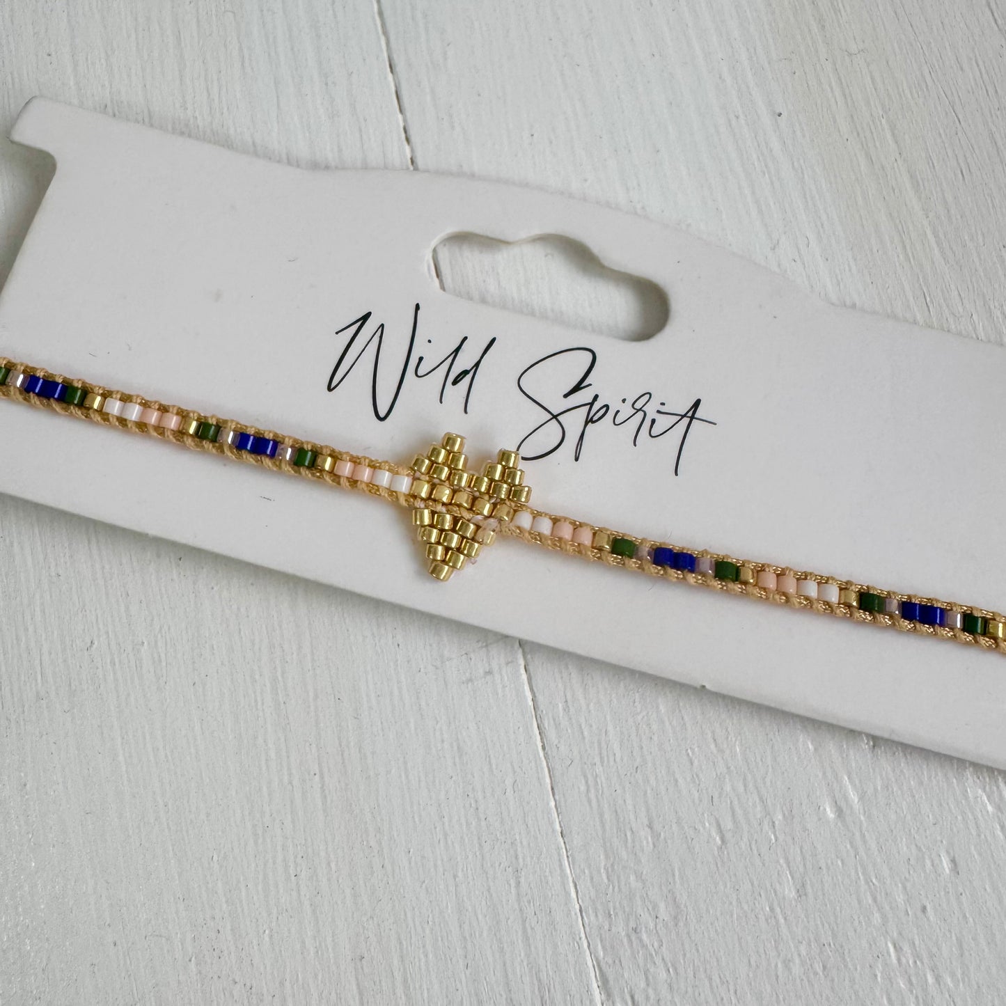 Gold Heart Beaded Bracelet