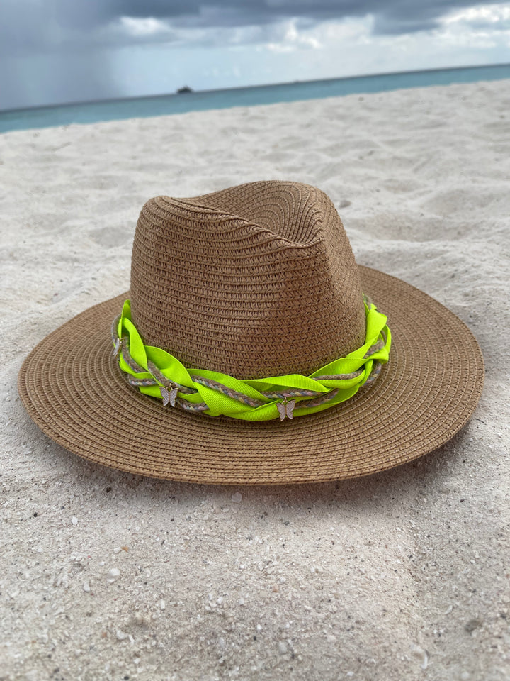 Neon Butterfly Boho Sun Hat