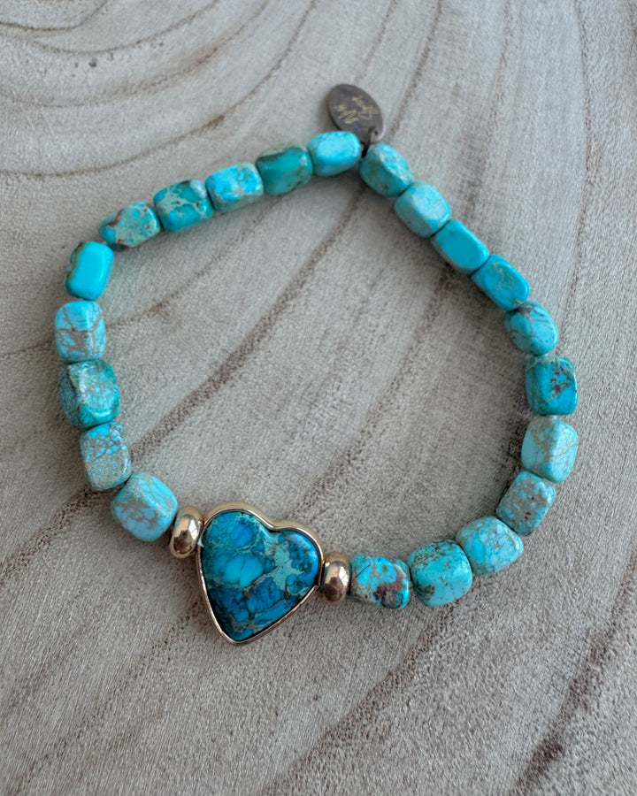 Blue Jasper Heart Bracelet