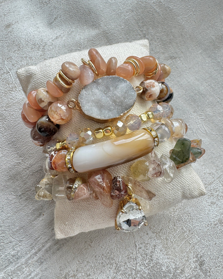 The Blush Natural Stone Bracelet Stack