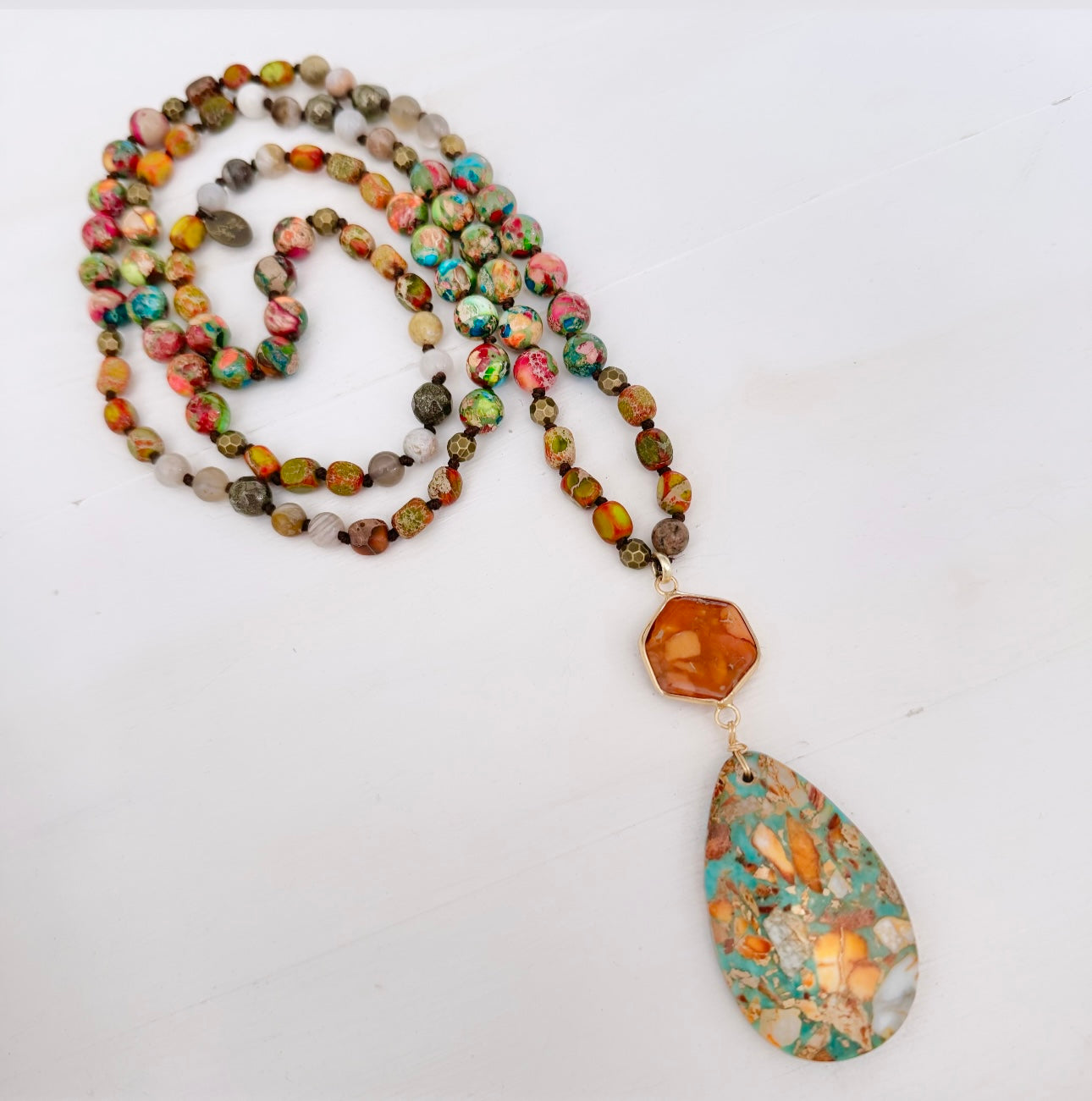 Jasper Long Necklace