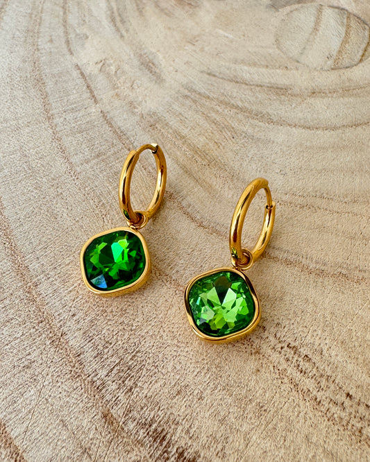 The Green Square Bling Glowproof Earrings