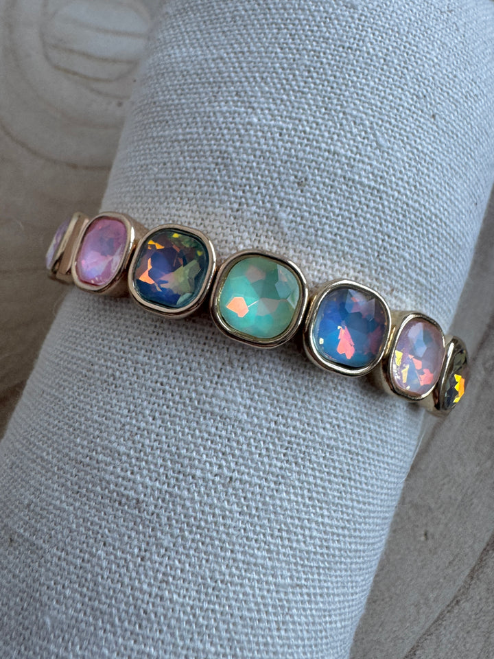 Multicolour Square Bling Bracelet