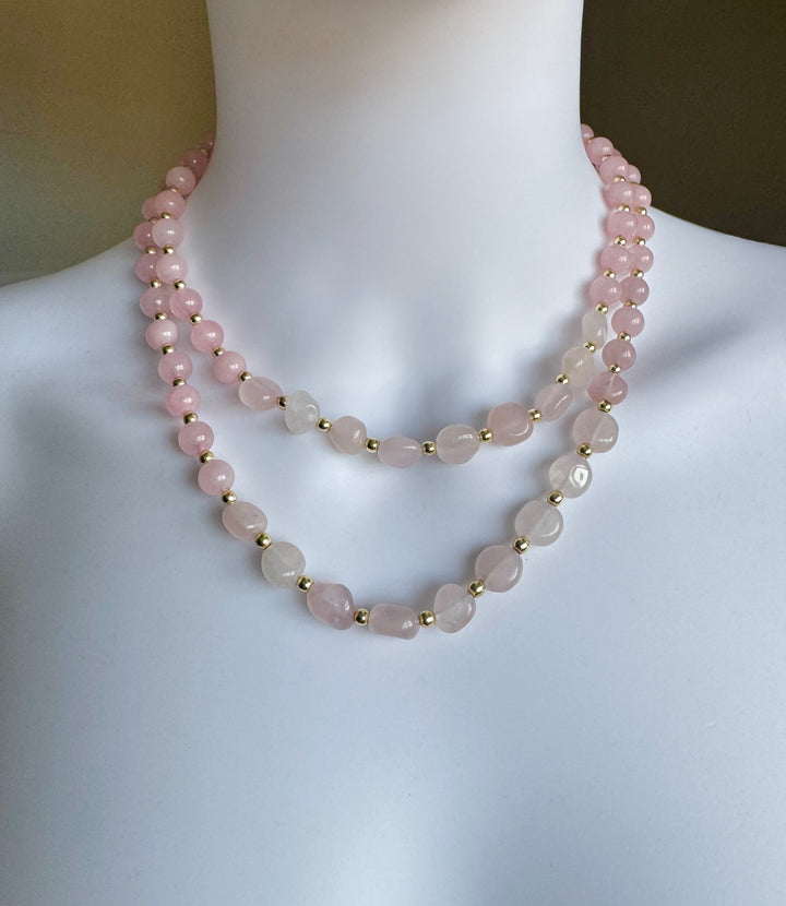 Rose Quartz Crystal Athena Necklace
